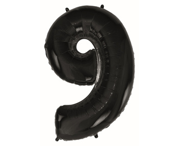 Balon foliowy CYFRA 9,  czarna -86 cm