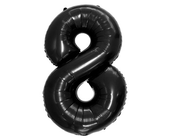 Balon foliowy Cyfra 8,  czarna, 86 cm