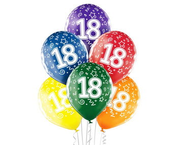 Balony D11 18th Birthday, Mix 1c/5s,