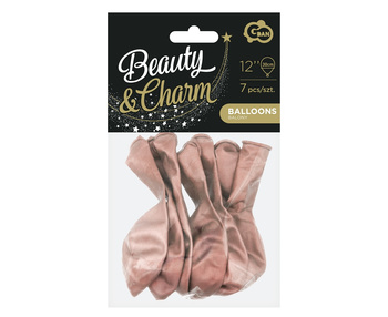 Balony Beauty&Charm, platynowe różowo-złote 12 cali / 7 szt.