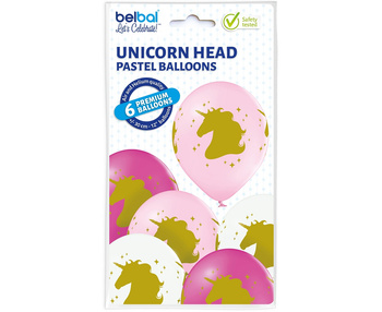 Balony D11 Unicorn Head 1C4S, 6 szt.
