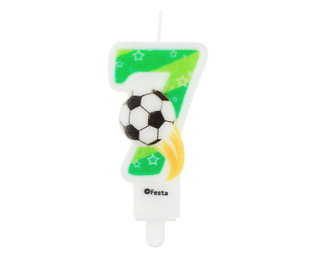 Świeczka cyfra 7 urodziny, z piłką