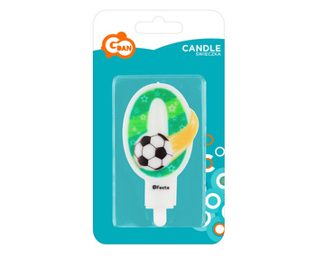Świeczka cyfra 0 urodziny, z piłką