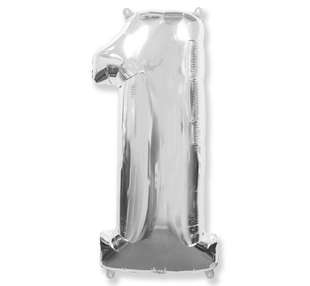 Balon foliowy Cyfra 1, srebrny FX, 85 cm
