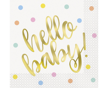 Serwetki papierowe Hello Baby złote