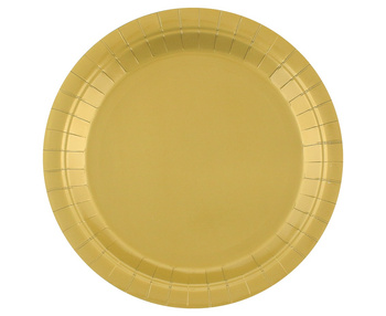 Talerze papierowe złote, 23 cm - 14 szt.