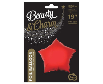 Balon foliowy GWIAZDA, czerwona, 19 cali