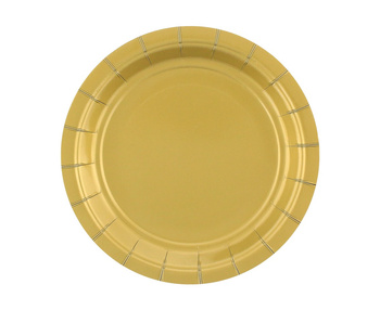 Talerzyki papierowe złote, 18cm - 20 szt.