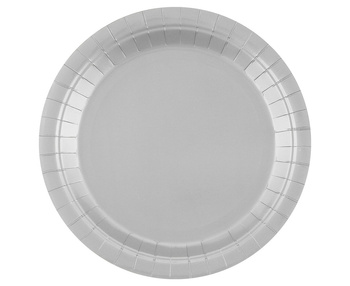 Talerze papierowe srebrne, 23 cm - 14 szt.