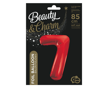 Balon foliowy Cyfra 7, czerwona, 85 cm