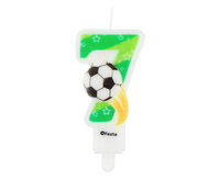 Świeczka cyfra 7 urodziny, z piłką