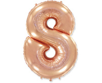 Balon foliowy Cyfra 8, FX różowo-złoty, 85 cm