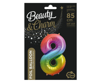 BALON FOLIOWY CYFRA 8 TĘCZOWY