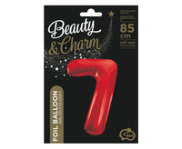 Balon foliowy Cyfra 7, czerwona, 85 cm