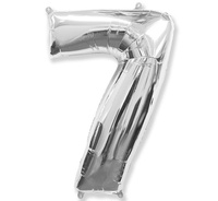 Balon foliowy Cyfra 7, srebrny FX, 85 cm